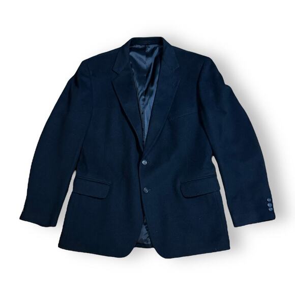 Vintage Stripling & Cox Blazer Black Cashmere and Wool 2 Button Tailored ~Sz 44 - Picture 3 of 8